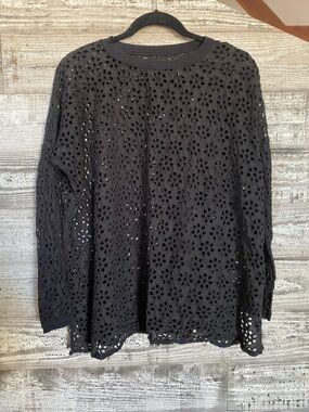 Pete & Greta Silk Eyelet Top
